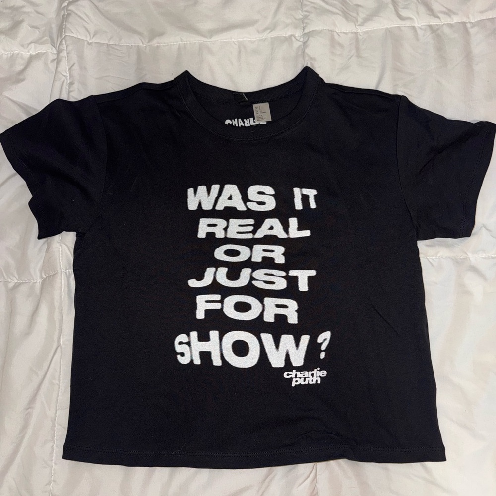 H&M Black Tee with White Text